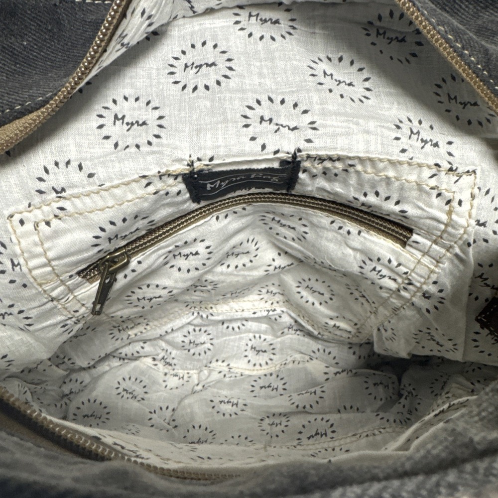 Myra Bag Leather Canvas Hair On Western-Southwest Cow Backpack NWT - Picture 2 of 5